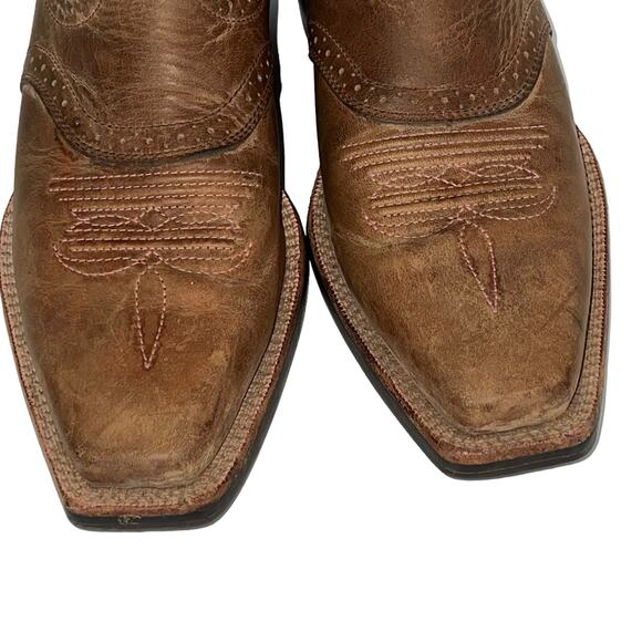 Twisted X Square Toe Pink Shaft Brown Leather Western Boots WRS0003 Women 8.5 B - Picture 11 of 16